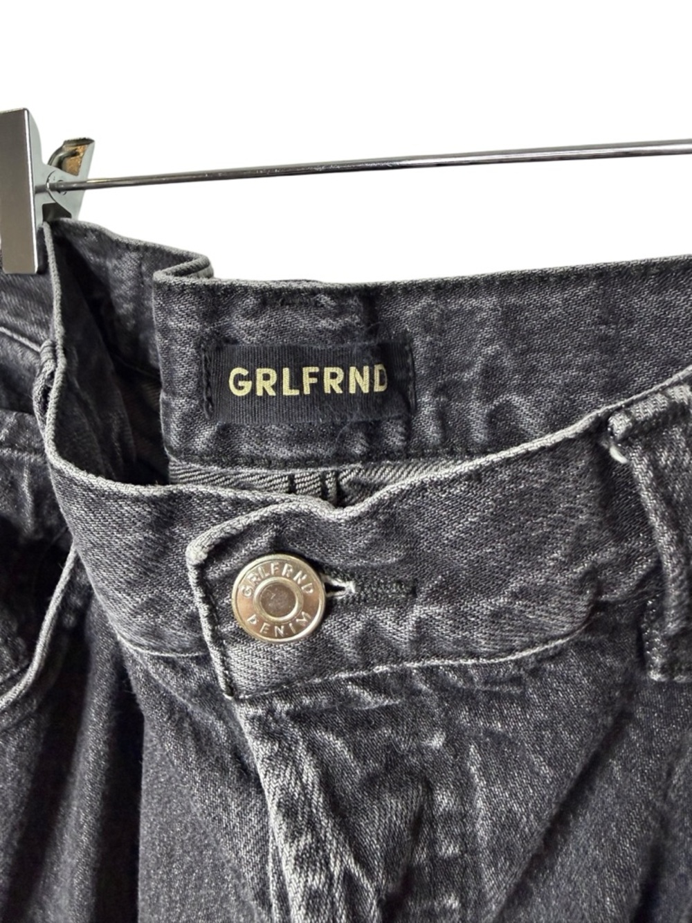 GRLFRND The Lex Black Wash Women’s Wide Leg Cargo Jeans Sz 25 - Picture 5 of 13